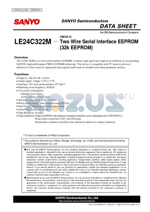 LE24C322M datasheet - Two Wire Serial Interface EEPROM (32k EEPROM)