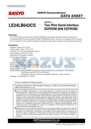 LE24LB642CS datasheet - Two Wire Serial Interface EEPROM