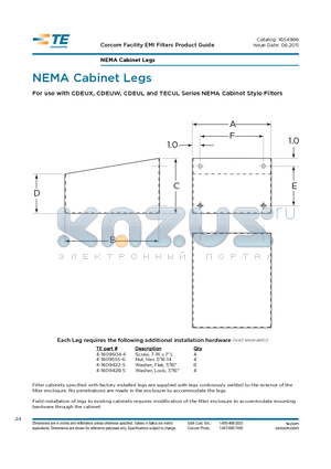 LF50 datasheet - NEMA Cabinet Legs