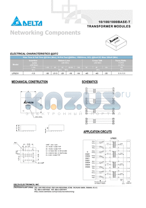 LF9231 datasheet - TRANSFORMER MODULES