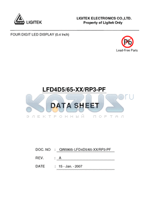 LFD4D5-65-XX-RP3-PF datasheet - FOUR DIGIT LED DISPLAY (0.4 Inch)