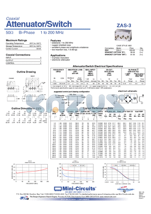 ZAS-3 datasheet - Attenuator/Switch