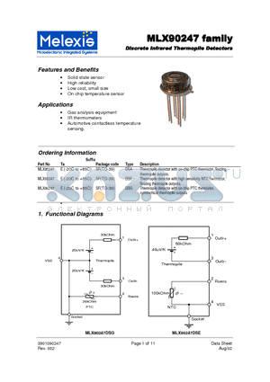 MLX90247DSG datasheet - Discrete Infrared Thermopile Detectors