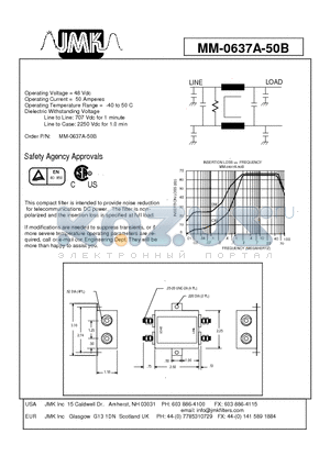 MM-0637A-50B datasheet - Operating Voltage = 48 Vdc Operating Current = 50 Amperes