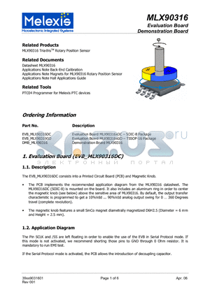 MLX90316 datasheet - Evaluation Board