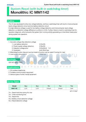 MM1142 datasheet - System Reset (with built-in watchdog timer)