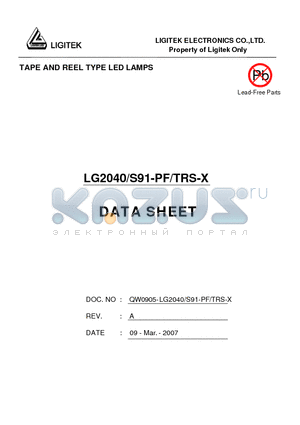 LG2040-S91-PF-TRS-X datasheet - TAPE AND REEL TYPE LED LAMPS