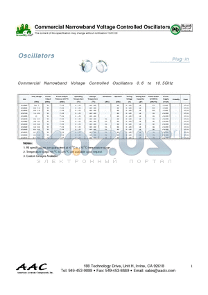 ZC8080 datasheet - Commercial Narrowband Voltage Controlled Oscillators