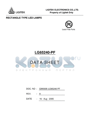 LG65240-PF datasheet - RECTANGLE TYPE LED LAMPS