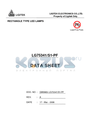 LG75341-S1-PF datasheet - RECTANGLE TYPE LED LAMPS