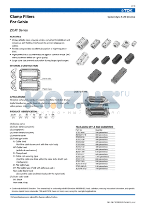 ZCAT2017 datasheet - Clamp Filters For Cable