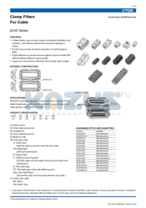 ZCAT2032 datasheet - Clamp Filters For Cable