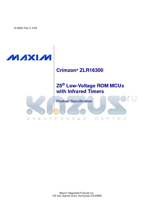 ZCRMZN00100KITG datasheet - Low-Voltage ROM MCUs with Infrared Timers