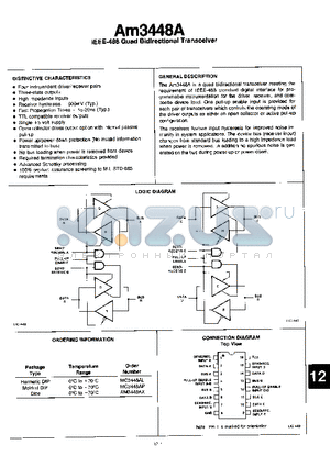 MM3448AP datasheet - IEEE-488 QUAD BIDIRECTIONAL TRANSCEIVER