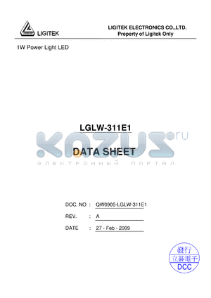 LGLW-311E1 datasheet - 1W Power Light LED