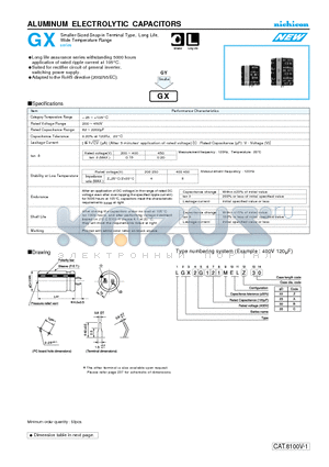 LGX2D821MELA40 datasheet - ALUMINUM ELECTROLYTIC CAPACITORS