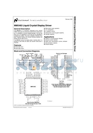 MM5483 datasheet - MM5483 Liquid Crystal Display Driver