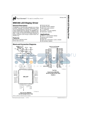 MM5486V datasheet - LED Display Driver