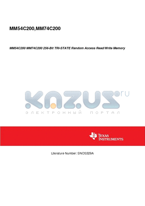 MM54C200 datasheet - 256-Bit TRI-STATE Random Access Read/Write Memory