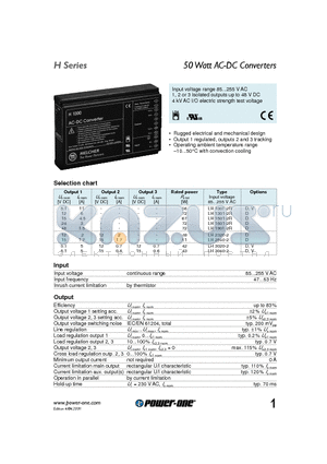 LH2320-2 datasheet - 50 Watt AC-DC Converters