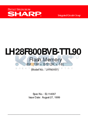 LH28F800BVB-TTL90 datasheet - Flash Memory 8M (1M  8/512K  16)