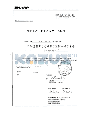 LH28F400SUHN-NC80 datasheet - 4M Flash Memory