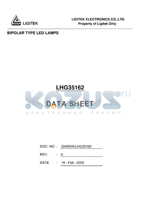 LHG35162 datasheet - BIPOLAR TYPE LED LAMPS