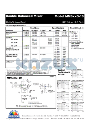 MM6XXG-10 datasheet - Double Balanced Mixer