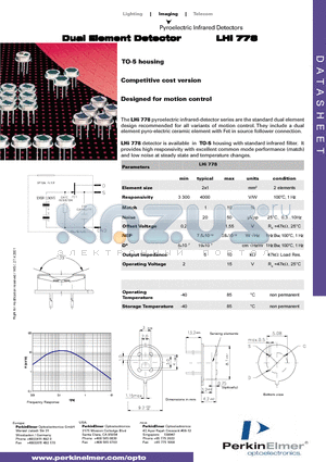 LHI778 datasheet - Dual Element Detector