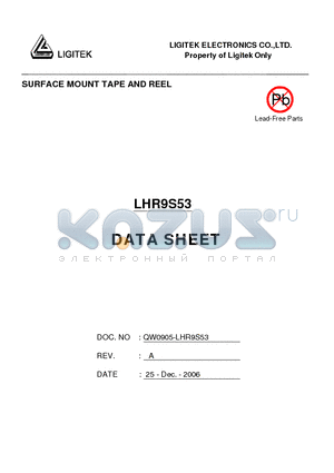 LHR9S53 datasheet - SURFACE MOUNT TAPE AND REEL
