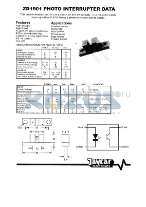 ZD1901 datasheet - This Device Enables you to turn a Circuit on and off optically