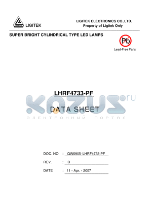 LHRF4733-PF datasheet - SUPER BRIGHT CYLINDRICAL TYPE LED LAMPS