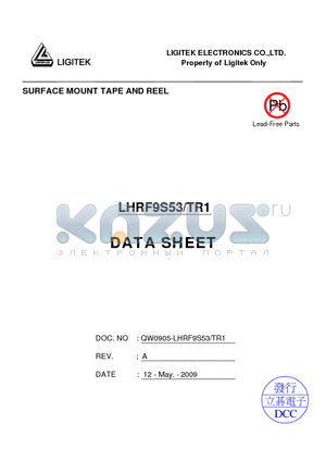 LHRF9S53-TR1 datasheet - SURFACE MOUNT TAPE AND REEL