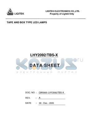 LHY2092-TBS-X datasheet - TAPE AND BOX TYPE LED LAMPS
