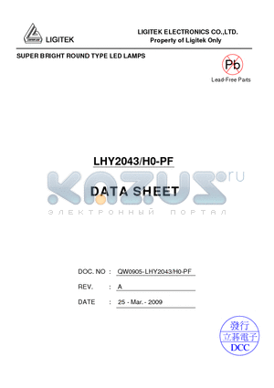 LHY2043-H0-PF datasheet - SUPER BRIGHT ROUND TYPE LED LAMPS