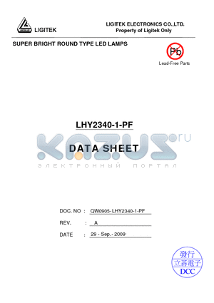 LHY2340-1-PF datasheet - SUPER BRIGHT ROUND TYPE LED LAMPS