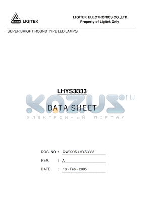 LHYS3333 datasheet - SUPER BRIGHT ROUND TYPE LED LAMPS