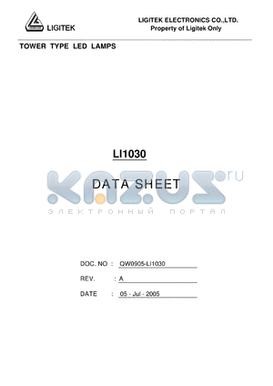 LI1030 datasheet - TOWER TYPE LED LAMPS