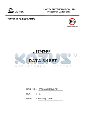 LI13743-PF datasheet - ROUND TYPE LED LAMPS