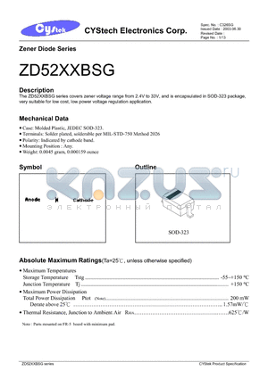 ZD5221B datasheet - Zener Diode Series