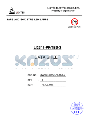 LI2341-PF-TBS-3 datasheet - TAPE AND BOX TYPE LED LAMPS