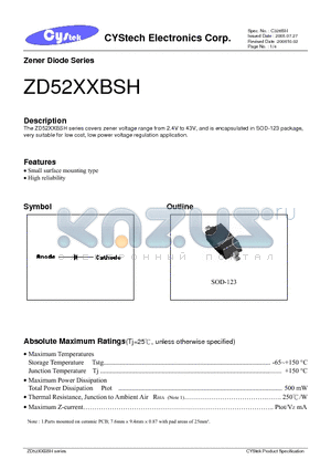 ZD52XXBSH datasheet - Zener Diode Series
