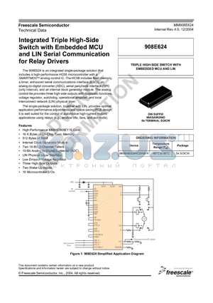 MM908E624ACDWB/R datasheet - TRIPLE HIGH-SIDE SWITCH WITH EMBEDDED MCU AND LIN