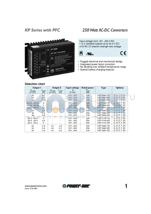 LKP5741-5R datasheet - 250 Watt AC-DC Converters