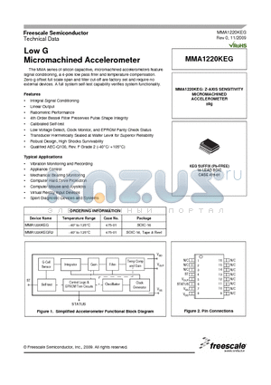 MMA1220KEG datasheet - Low G Micromachined Accelerometer