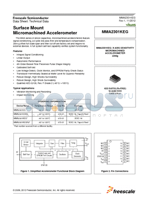 MMA2301EG datasheet - Surface Mount Micromachined Accelerometer
