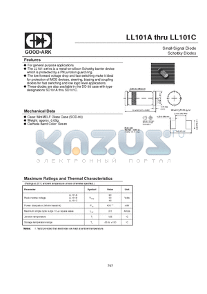 LL101A datasheet - Small-Signal Diode Schottky Diodes