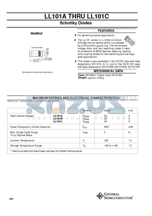 LL101C datasheet - Schottky Diodes