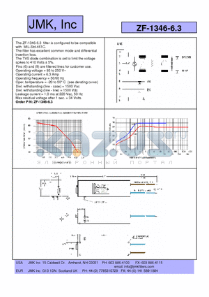 ZF-1346-6.3 datasheet - The ZF-1346-6.3 filter is configured to be compatible with MIL-Std-461C.
