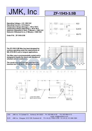 ZF-1543-3.5B datasheet - Operating Voltage = 115 / 250 VAC Operating Current = 3.5 Ampere